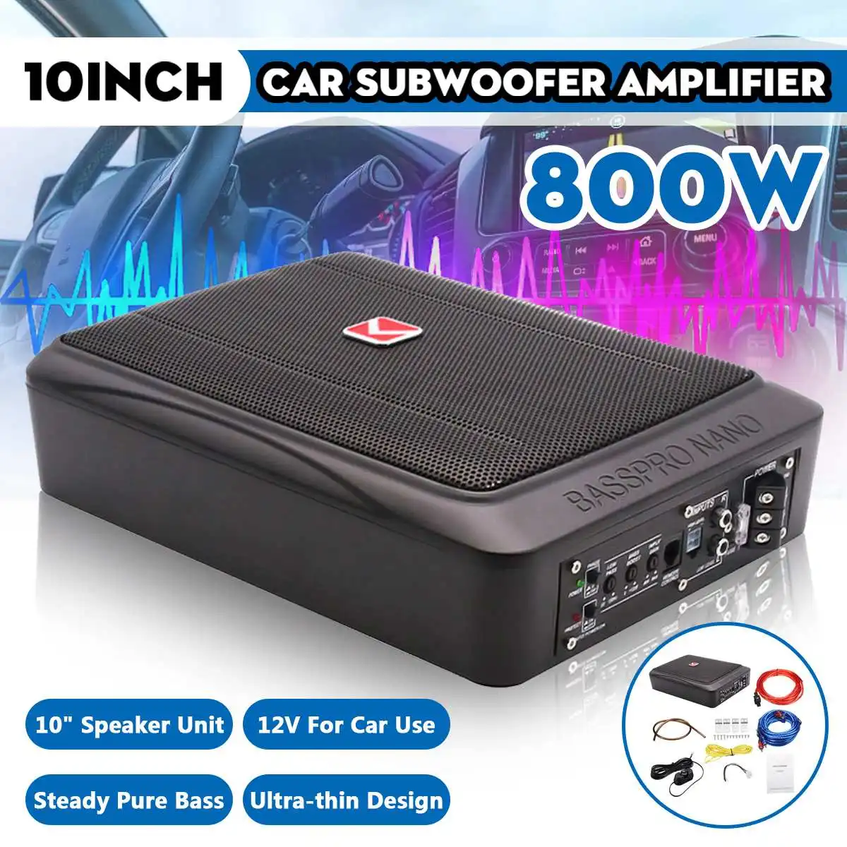 Under Seat Subwoofer Slim 8 Inch - Speaker Aktif mobil, Subwoofer aktif kursi