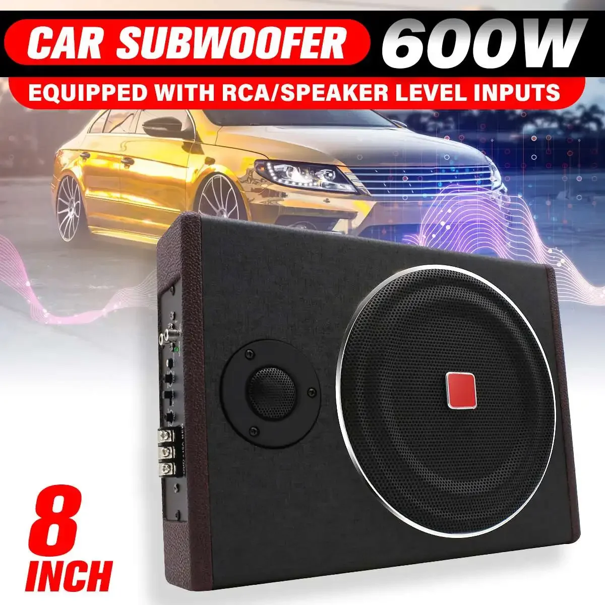 Under Seat Subwoofer Slim 8 Inch - Subwoofer Mobil 8 Inci 600W Aktif