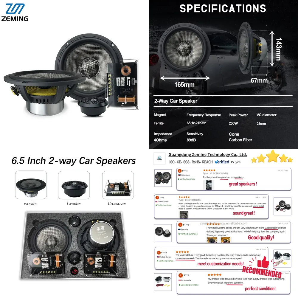 Car Audio Component Speaker 6.5 - Kedatangan Baru Zeming Audio Sistem Speaker