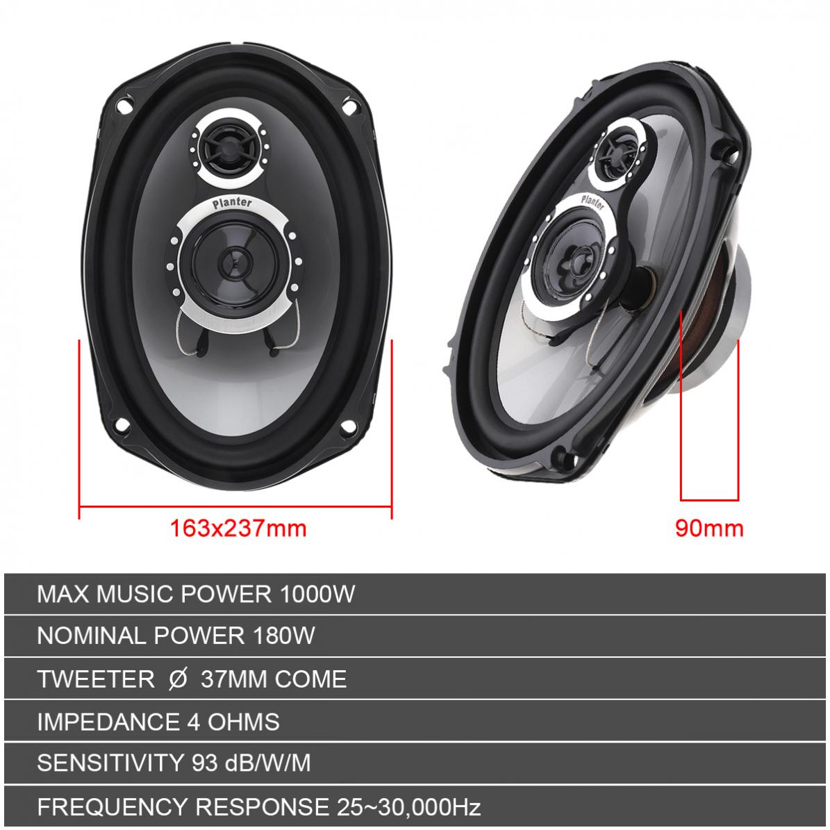 2 Pcs 6X9Inch 3 WAY 1000W Mobi - Car Coaxial Speaker 6X9 3 Way ulasan dan harga
