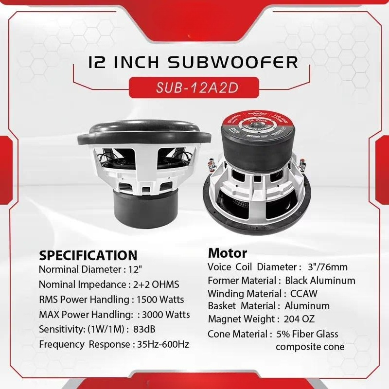 GRANVOZ 1500W 12 Inch Subwoofe - Car Subwoofer 12 Inch 1500W ulasan dan harga