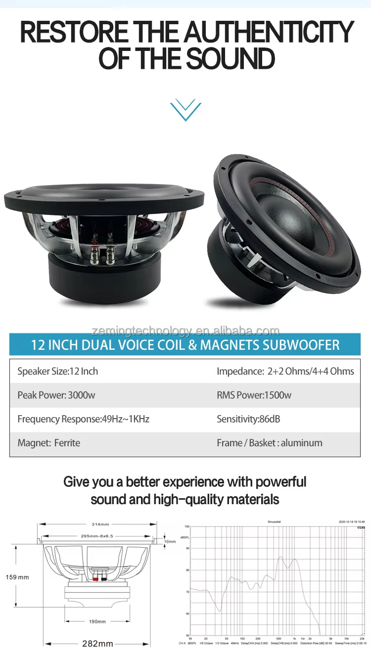 Woofer 12 Inci Daya Tinggi 150 - Car Subwoofer 12 Inch 1500W ulasan dan harga